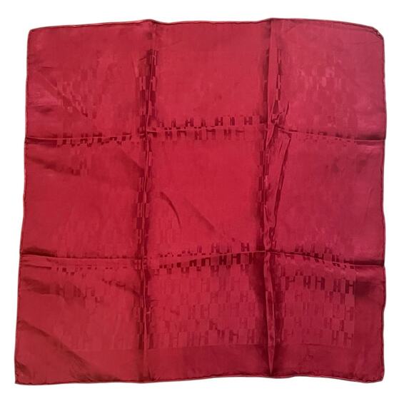 Hermes Red Silk Square Scarf - Iconic H Design - 45cm - Picture 1 of 5